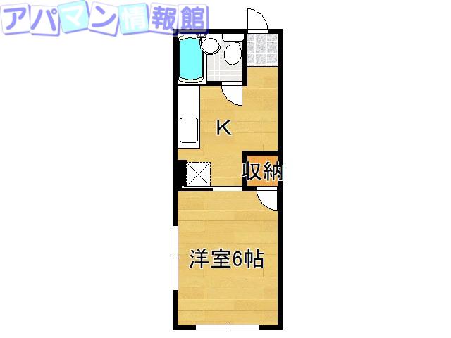 シャトレーゼ堀之内(1K/2階)の間取り写真