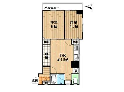 野澤ビル(2DK/4階)の間取り写真