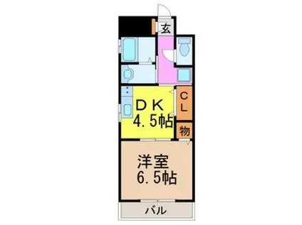 プレザント吹上(1DK/3階)の間取り写真