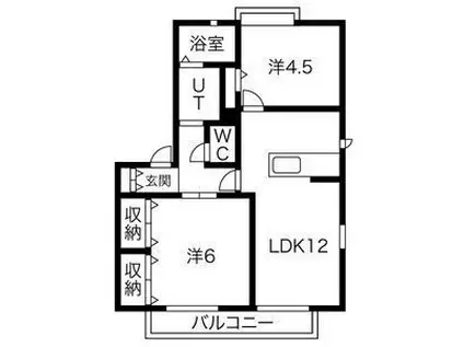 カサベルデB(2LDK/2階)の間取り写真