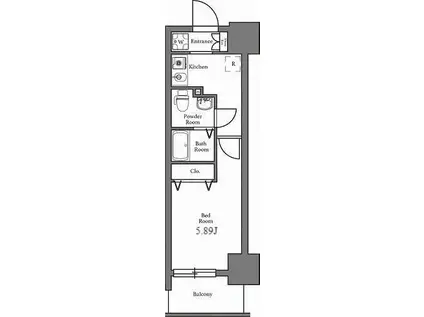 N-STAGE久米川(1K/8階)の間取り写真