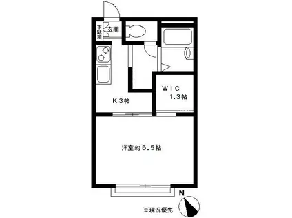 エアフォルク大倉山(1K/2階)の間取り写真