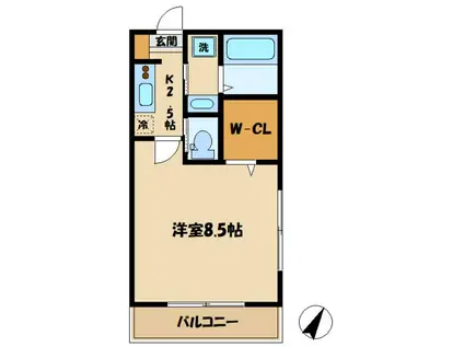 FLORESTAフロレスタ(1K/2階)の間取り写真