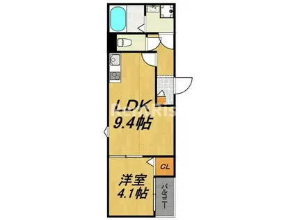 LECOCON一宮III(1LDK/2階)の間取り写真