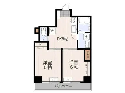 寺西ビル(2DK/5階)の間取り写真