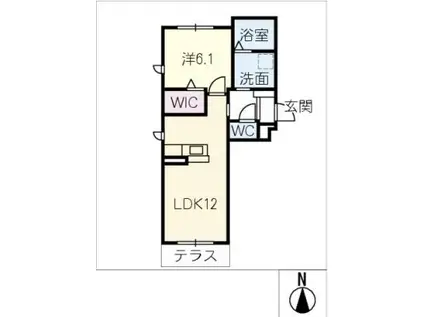 BEREO MISONO(1LDK/1階)の間取り写真