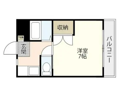 リトルハイム長岡60(1K/1階)の間取り写真