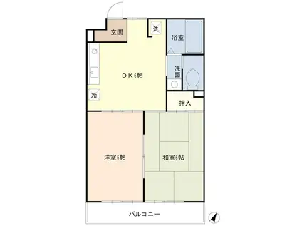 クリアハイツ(2DK/2階)の間取り写真