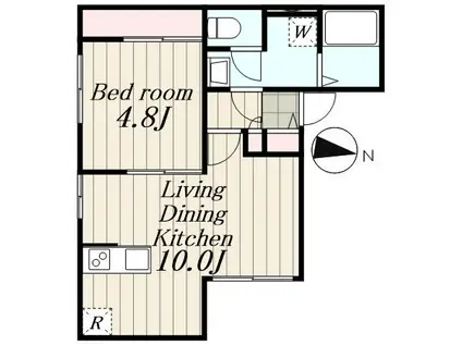 D‐CREST(1LDK/1階)の間取り写真