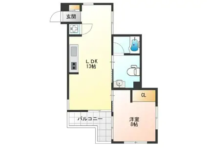 メゾンビトロ(1LDK/1階)の間取り写真