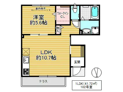 フルール光(1LDK/1階)の間取り写真