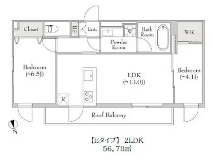 テラブリック南大井 200(2LDK/7階)の間取り写真