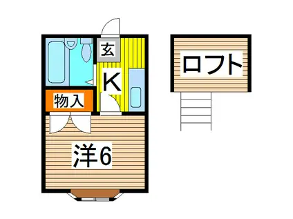 メゾングランメール(1K/1階)の間取り写真