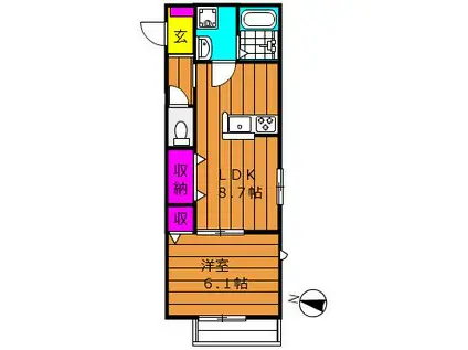 フィカーサ大島(1LDK/2階)の間取り写真