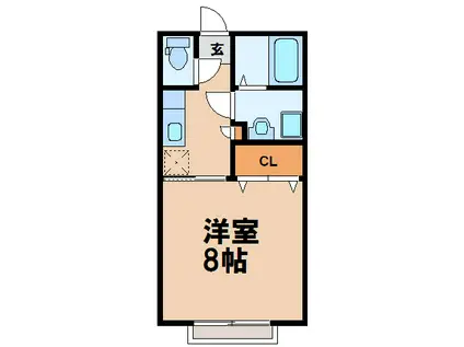 みどりヶ丘ハイツ(1K/1階)の間取り写真