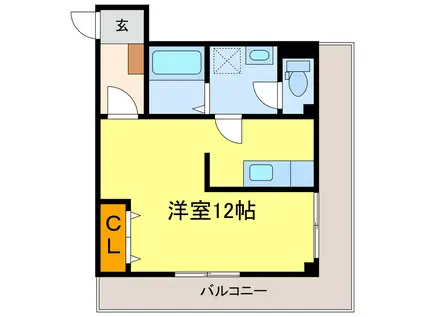 ハシモトマンション(1K/6階)の間取り写真