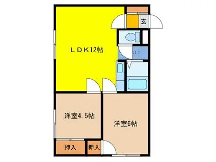 サンシャイン15(2LDK/3階)の間取り写真