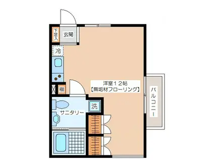 Mハウス(ワンルーム/1階)の間取り写真