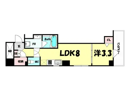 SHEWAS REGALIA(1LDK/3階)の間取り写真