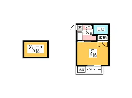 ホワイトコーポA(1K/2階)の間取り写真