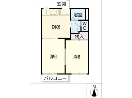 エステートOKABE(2DK/1階)の間取り写真