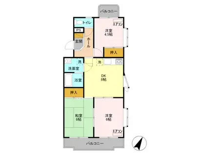 グラン.ドムール上福岡(3DK/2階)の間取り写真