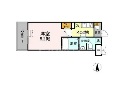 LIGHT HOUSE(1K/7階)の間取り写真