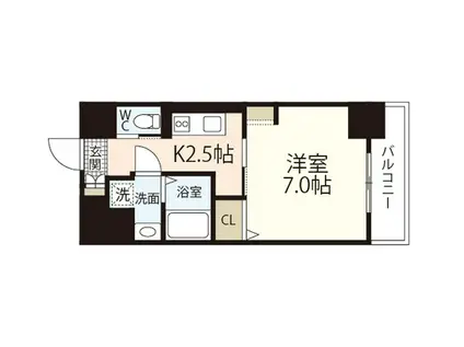 REGION(1K/9階)の間取り写真