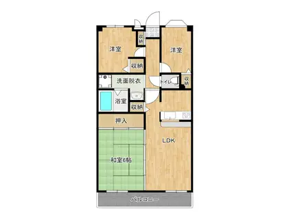 パインパーク(3LDK/2階)の間取り写真