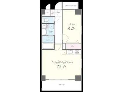 ブレイブワン(1LDK/3階)の間取り写真