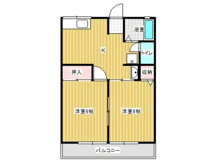 パークハイム(2K/2階)の間取り写真