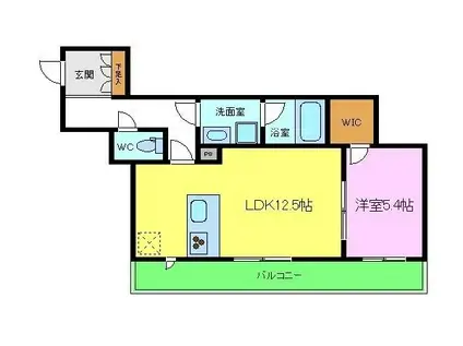 LHOTELDE三国ヶ丘(1LDK/3階)の間取り写真