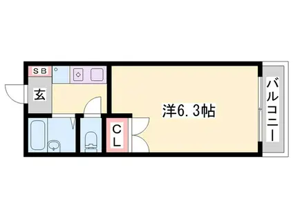 グランサレ(1K/1階)の間取り写真