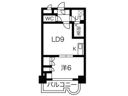 錦ハーモニービル(1LDK/9階)の間取り写真