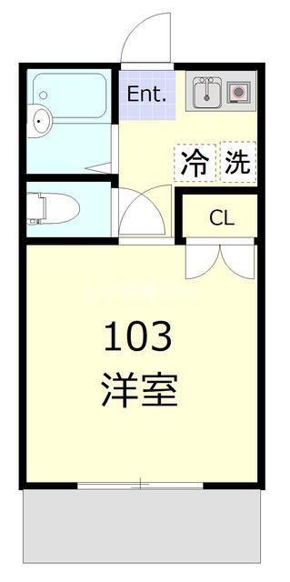カーサ・コルザ杉田(1K/1階)の間取り写真