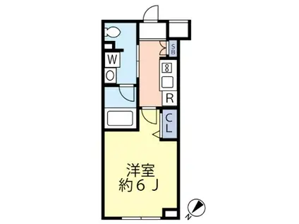 スカイコートパレス大田鵜の木(1K/3階)の間取り写真
