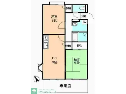 ルミエール(2DK/1階)の間取り写真