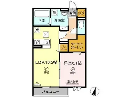 グレイス(1LDK/1階)の間取り写真