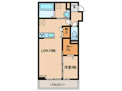 ソル・クラート(1LDK/2階)の間取り写真