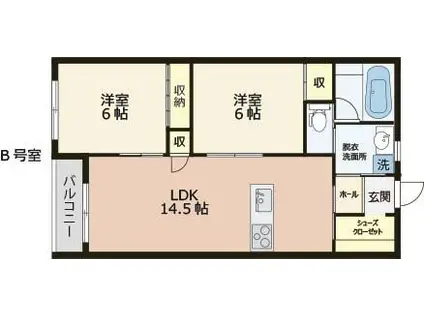 VIEW新小平(2LDK/3階)の間取り写真