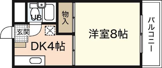 ベルメゾン田方(1DK/3階)の間取り写真