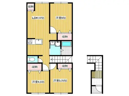 エスプリ城南A(3LDK/2階)の間取り写真