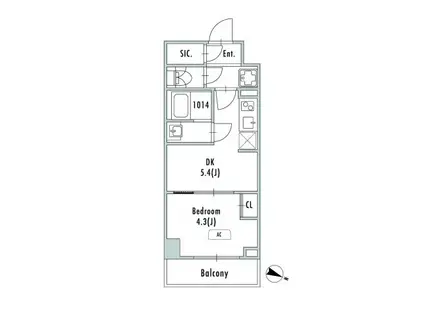 GRANPASEO東十条(1DK/2階)の間取り写真