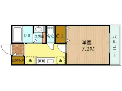 セレーノ(1K/2階)の間取り写真