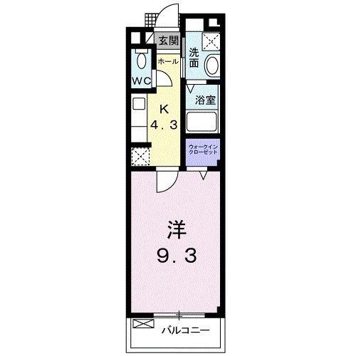 クラリス(1K/2階)の間取り写真