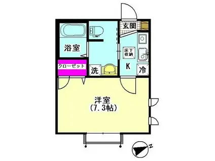 CITYHIVE西糀谷(1K/1階)の間取り写真