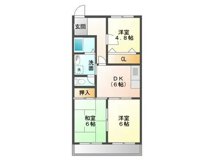 エスペランサ(3DK/2階)の間取り写真