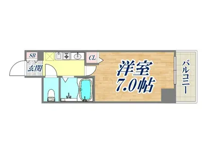 エステムコート新神戸エリタージュ(1K/10階)の間取り写真