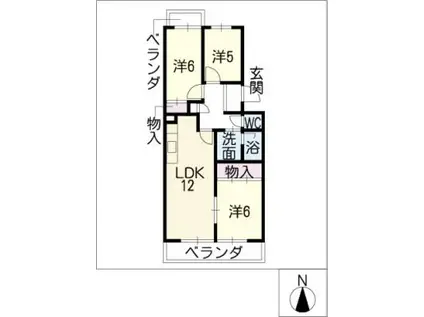 BEL・AIR(3LDK/2階)の間取り写真