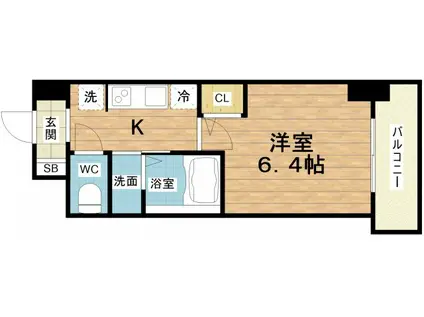 ジオエント福島野田(1K/10階)の間取り写真